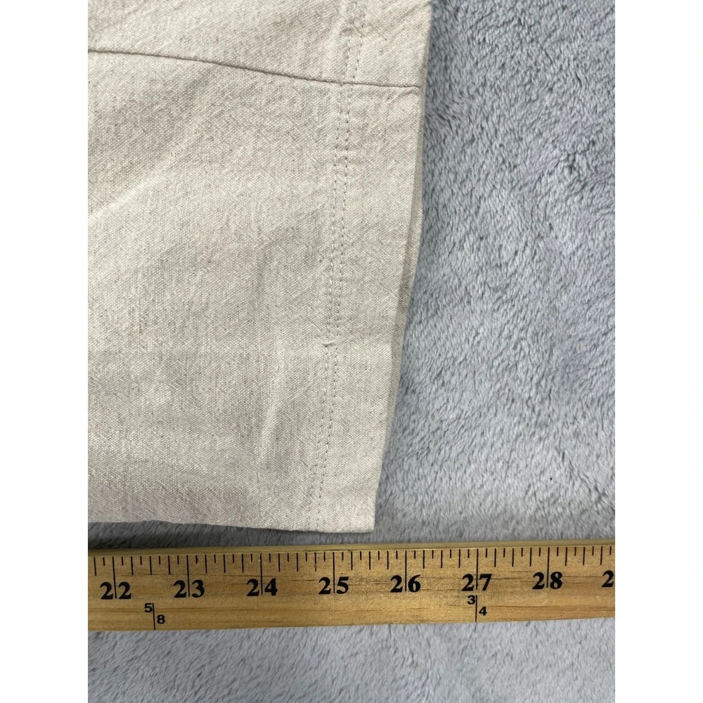 I Love Ugly Slim Kobe Pant Mens Medium Bone Linen Cropped Leg Straight Fit